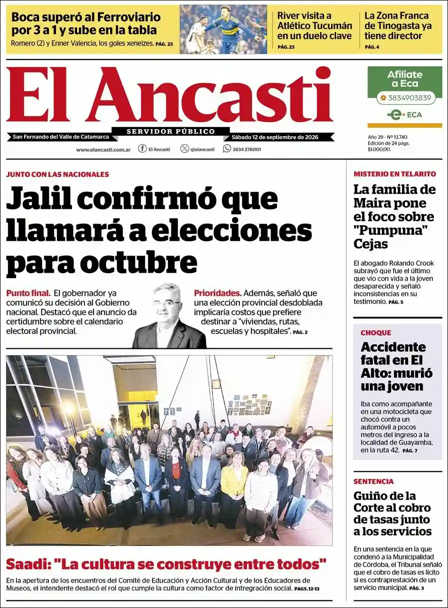 Estudios Max | FM DOS - Tapa del diario Ancasti