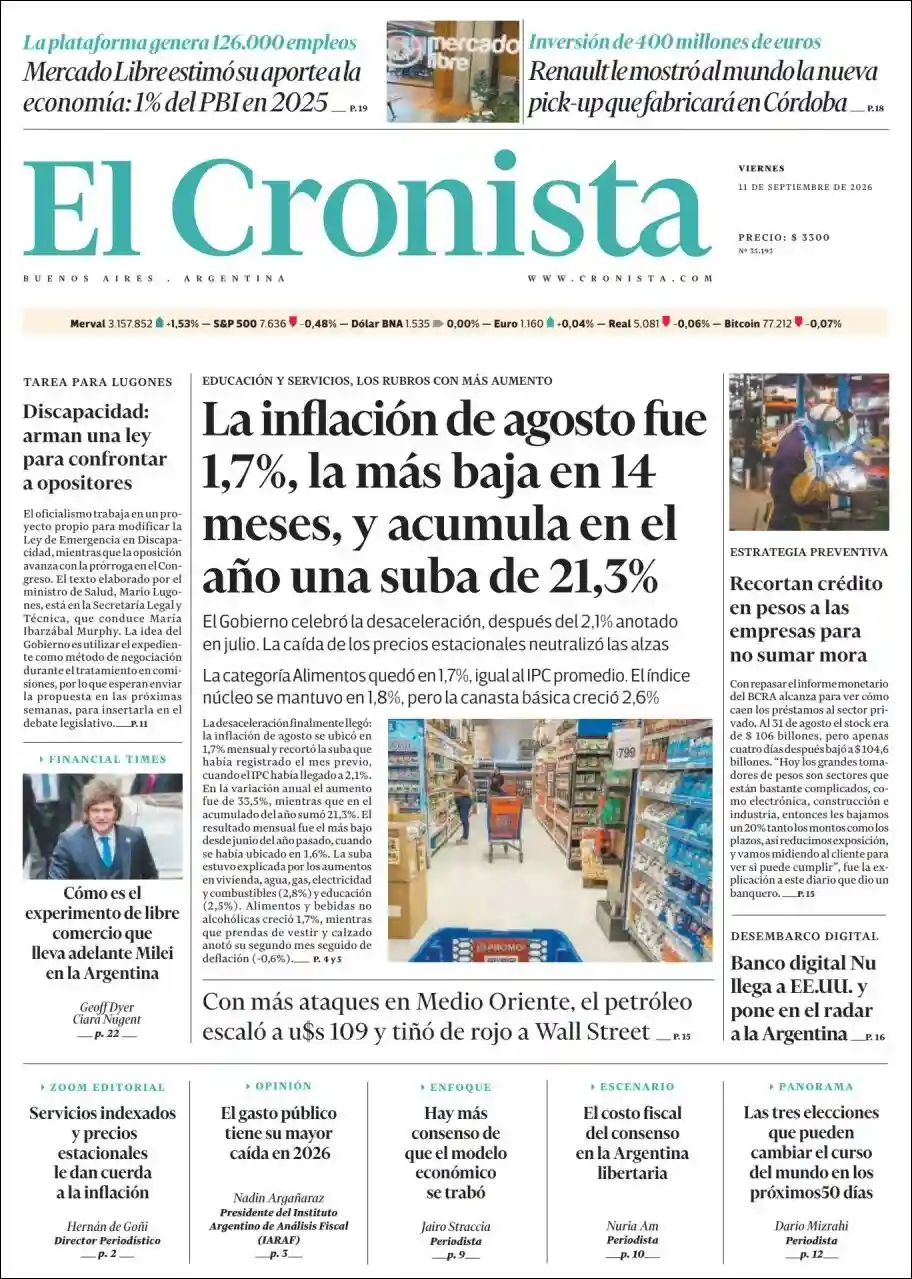 Estudios Max | FM DOS - Tapa del diario Cronista