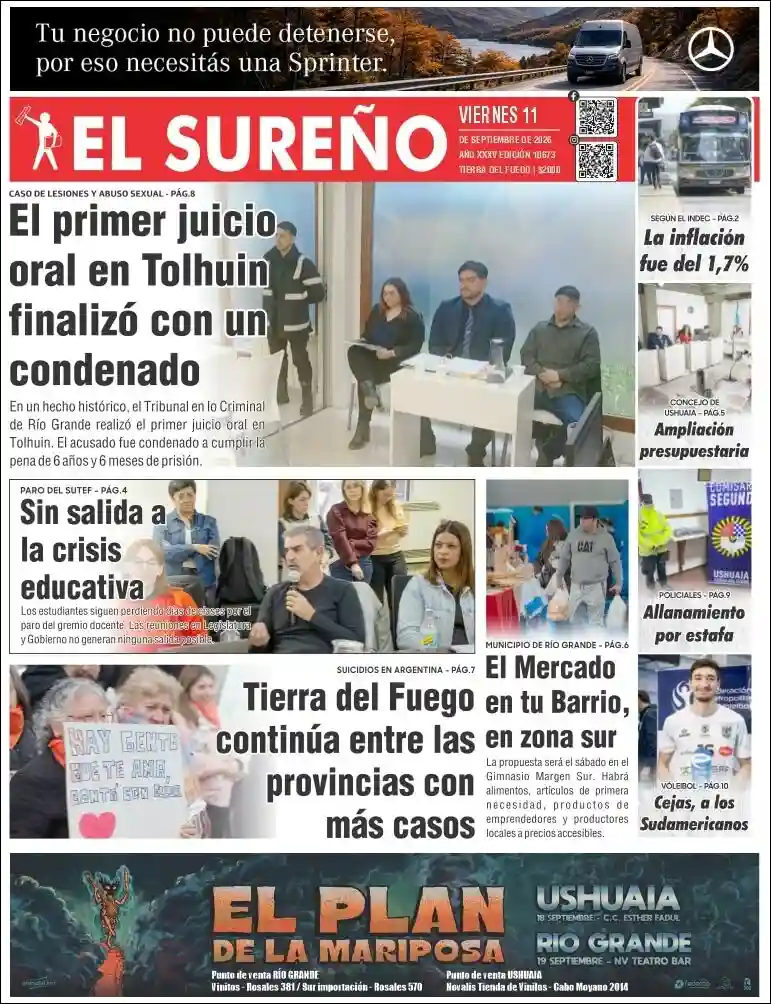 Estudios Max | FM DOS - Tapa del diario El Sureño