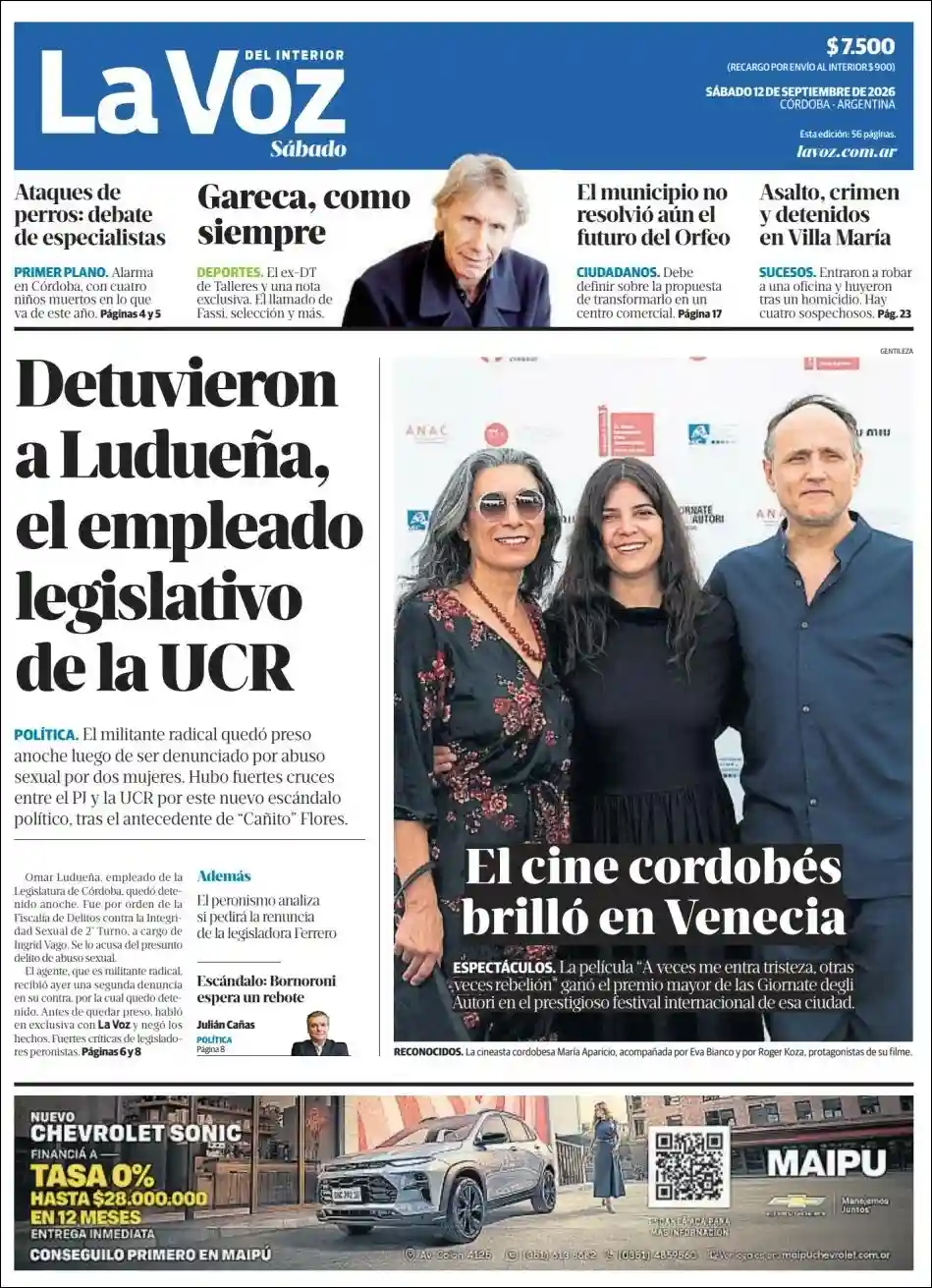 Estudios Max | FM DOS - Tapa del diario La Voz