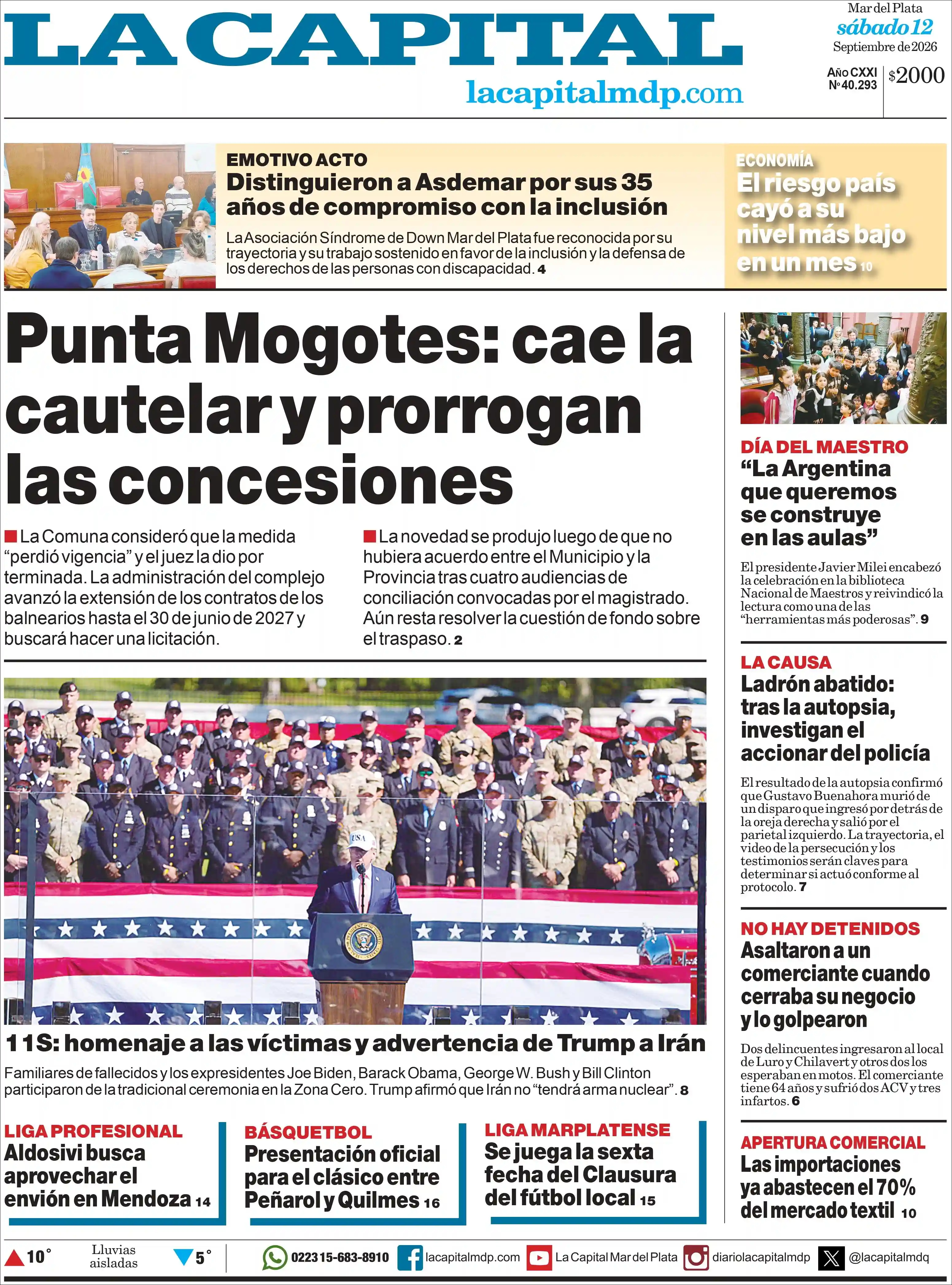 Estudios Max | FM DOS - Tapa del diario La Capital